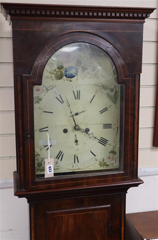 A Scottish Victorian eight day longcase clock by Cambleton (?) with painted Roman dial H.202cm